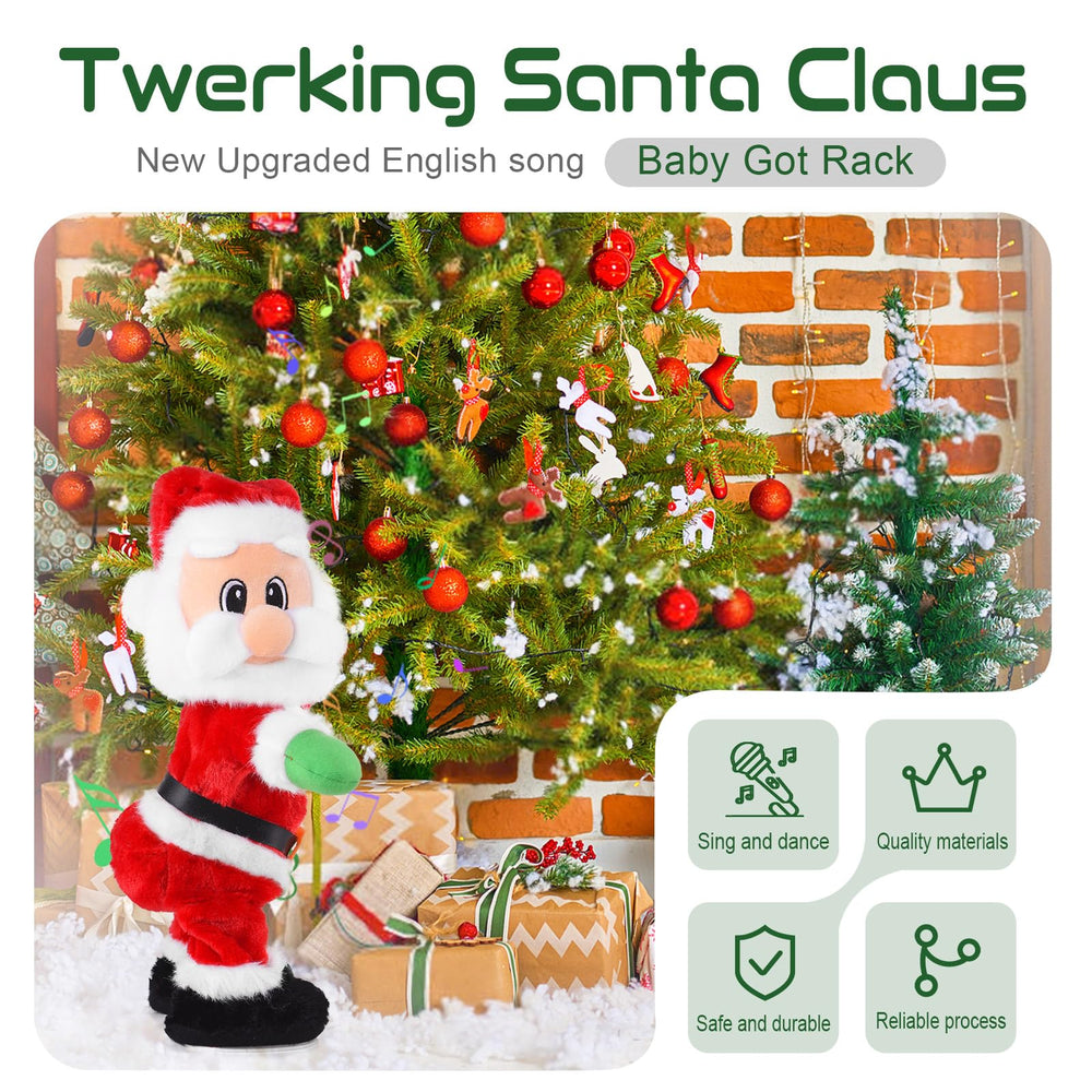 SdeNow Dancing Santa plush singing mouth highlights the Spanish melody for celebrations.