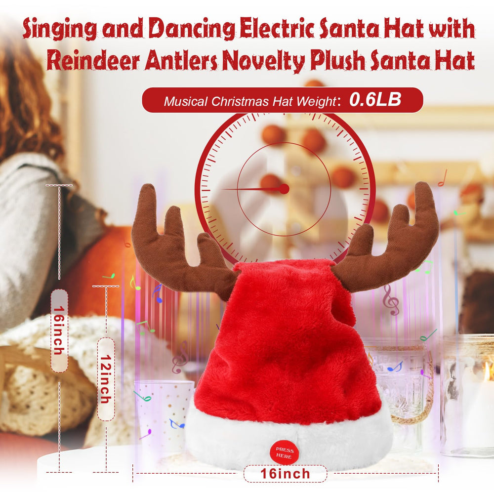 SdeNow Santa hat closeup showing reindeer antlers and plush material