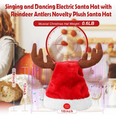 SdeNow Santa hat closeup showing reindeer antlers and plush material