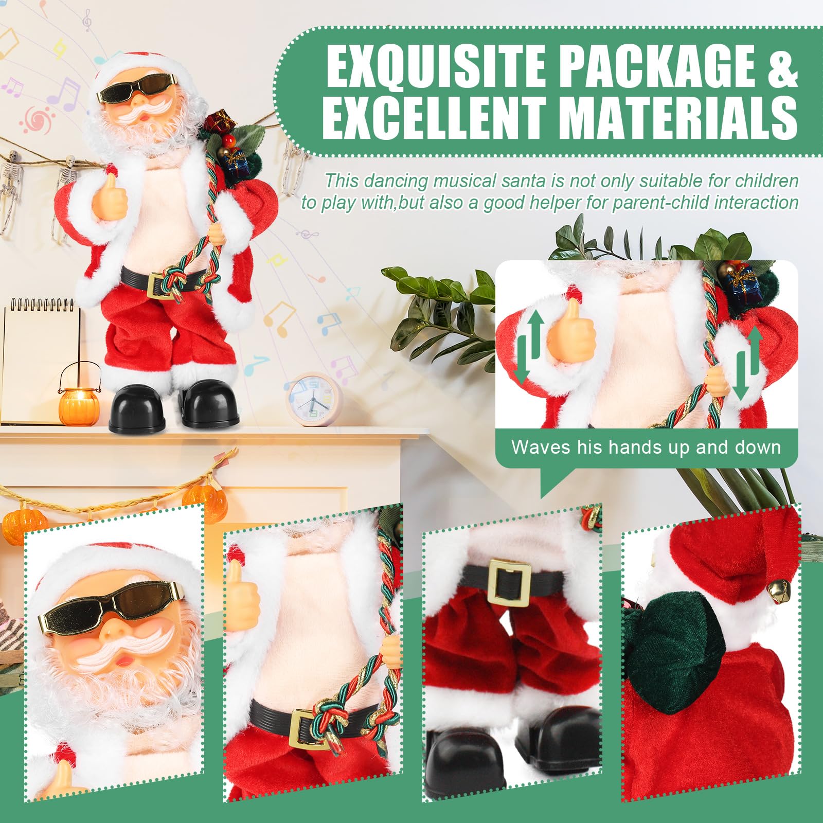 SdeNow plush Santa with safe materials offers durable holiday fun.