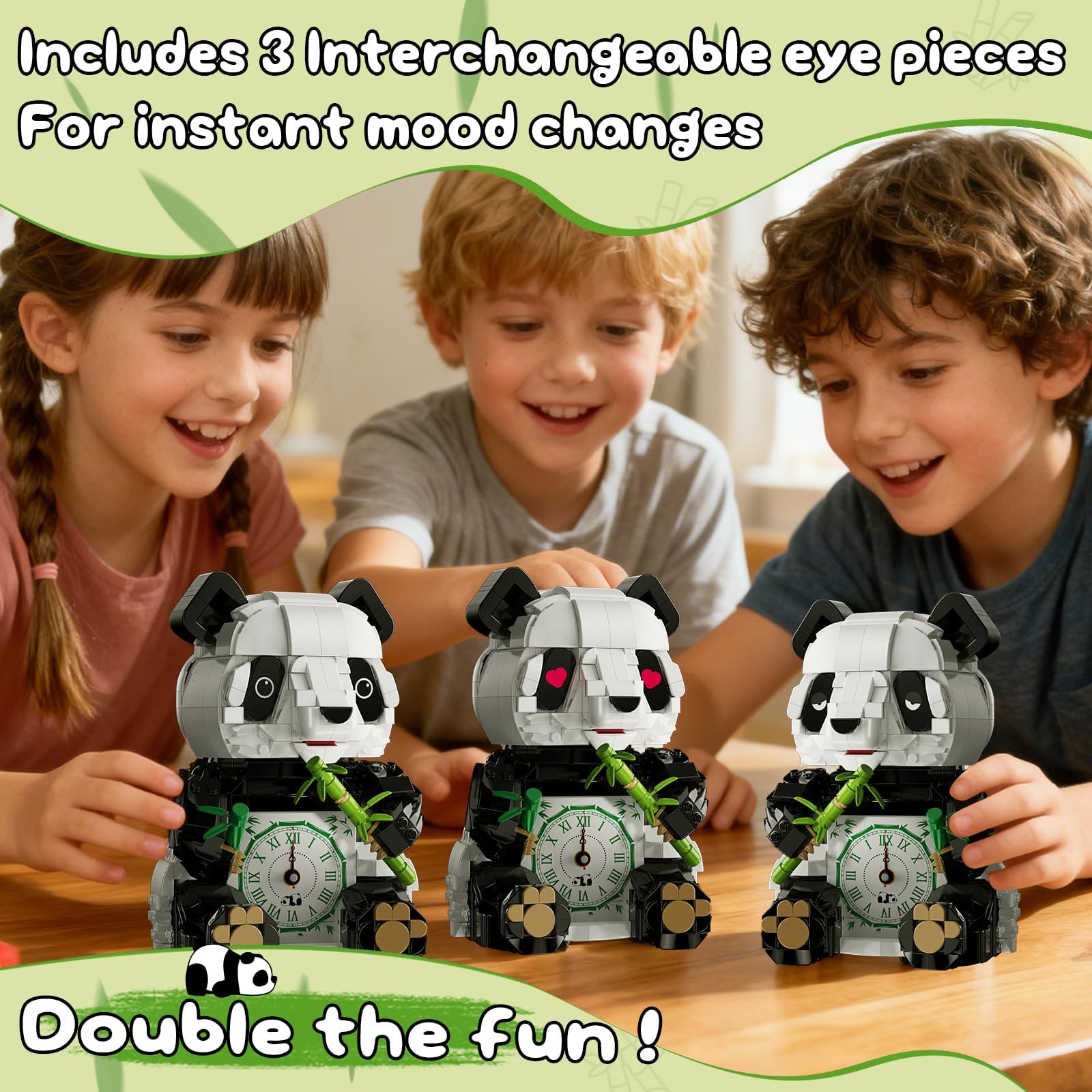 SDVWSF Panda LEGO compatible bricks for seamless set expansion.
