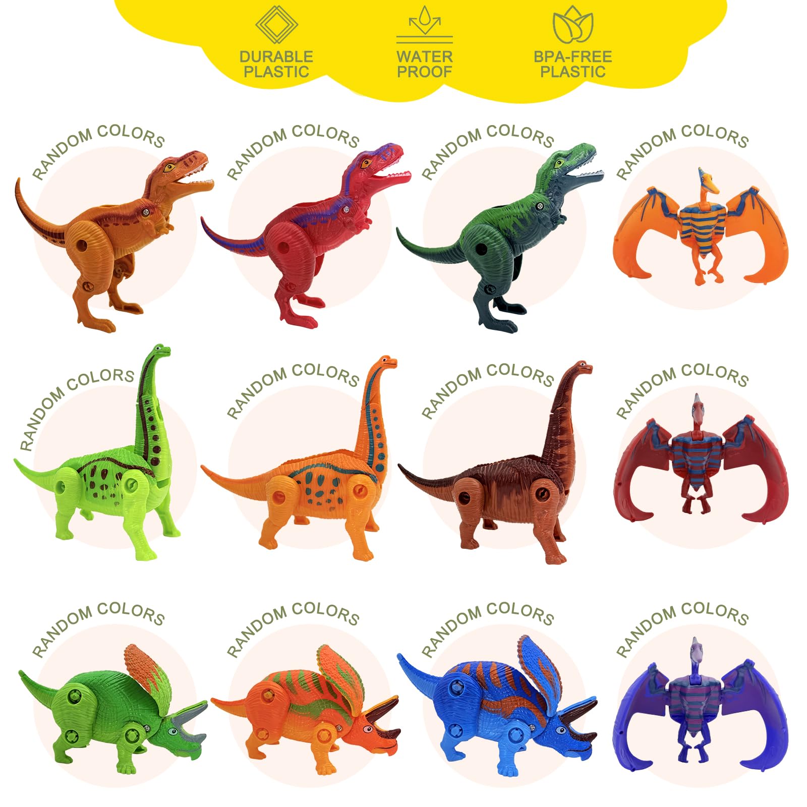 Colorful dinosaur miniatures inside Sealive eggs encourage interactive pretend play.