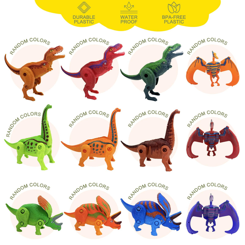 Colorful dinosaur miniatures inside Sealive eggs encourage interactive pretend play.