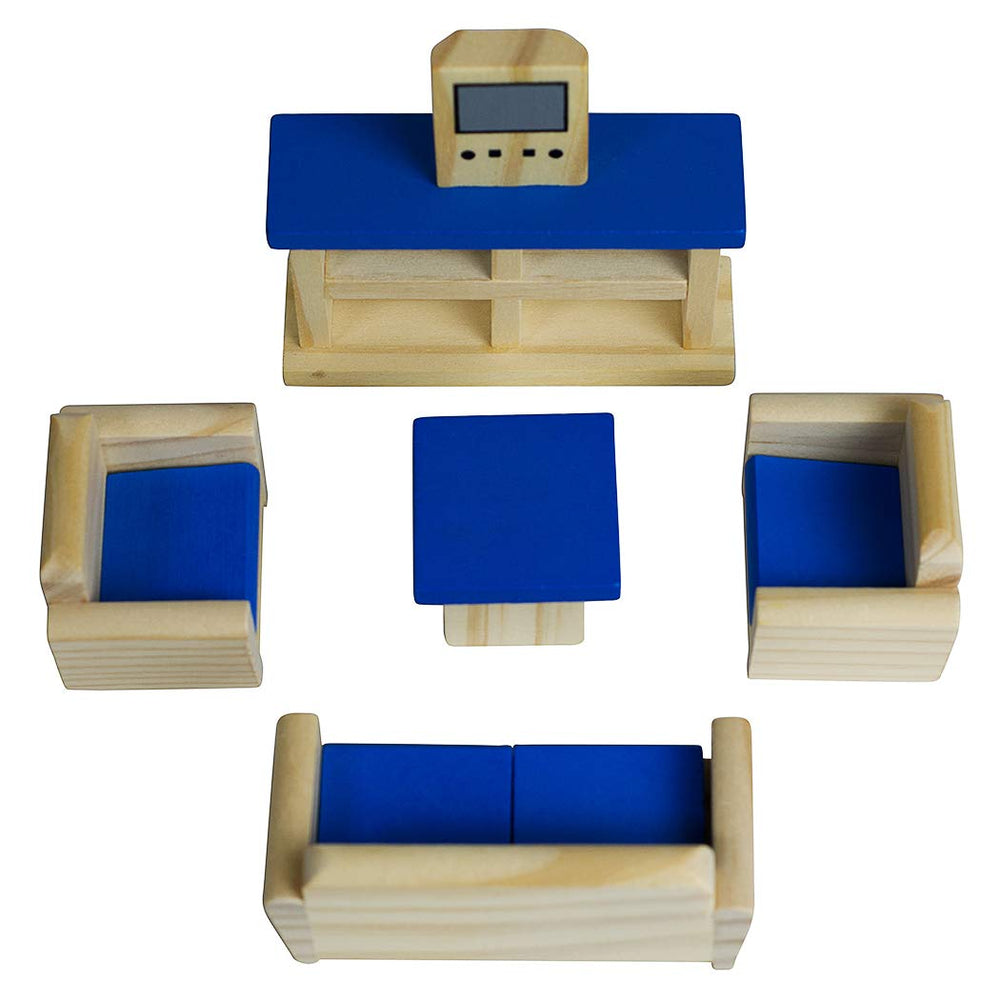 Seanmi living room dollhouse set with sofa, table, TV for cozy scenes