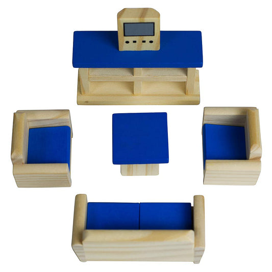 Seanmi living room dollhouse set with sofa, table, TV for cozy scenes