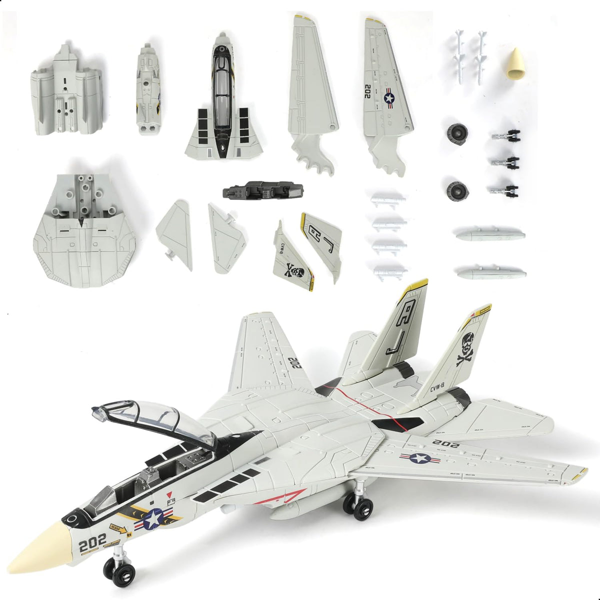 SEBUNAS F-14 Tomcat model kit in assembly stage ready for display