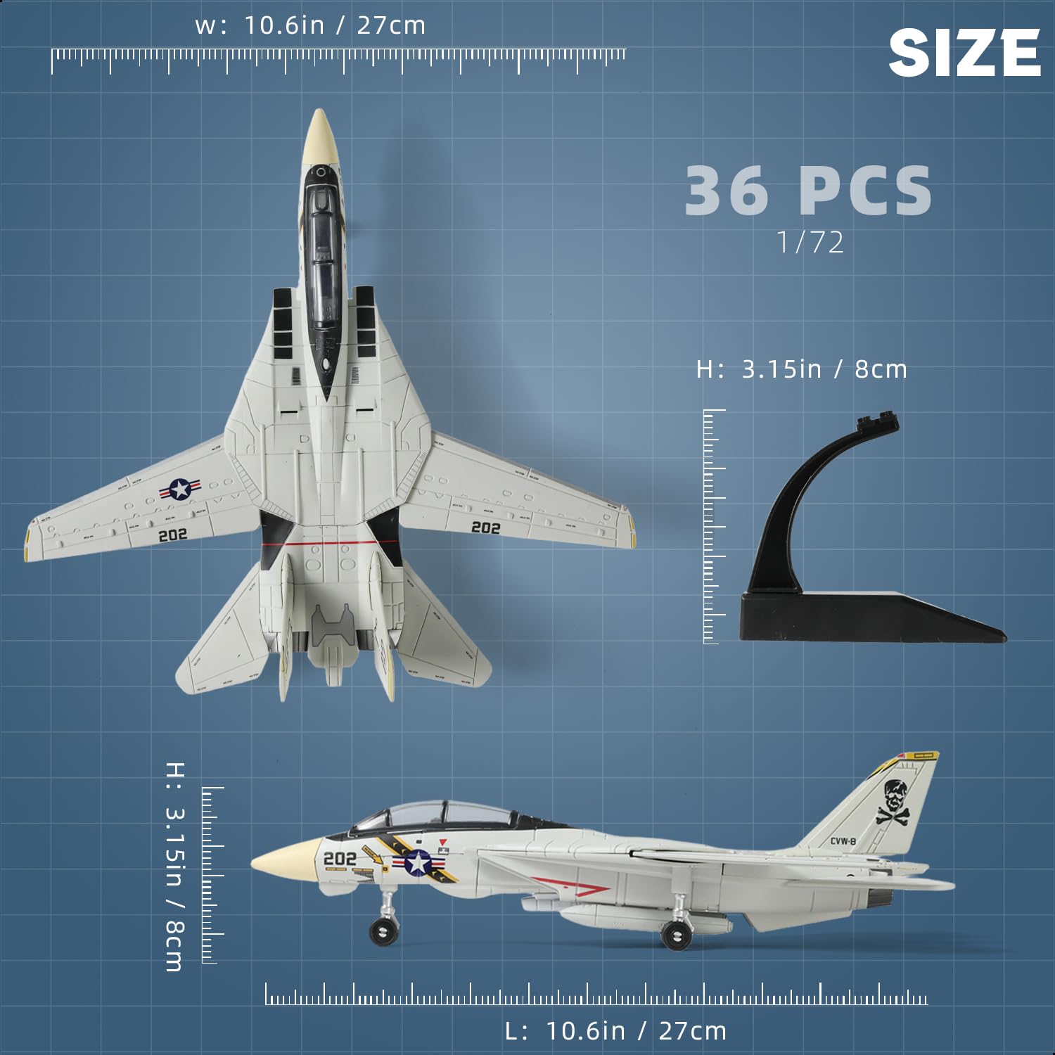 SEBUNAS F-14 Tomcat movable wings enable dynamic display options