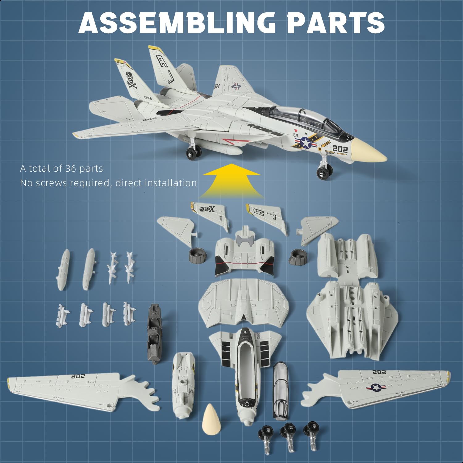 SEBUNAS F-14 Tomcat wheels move for realistic posing
