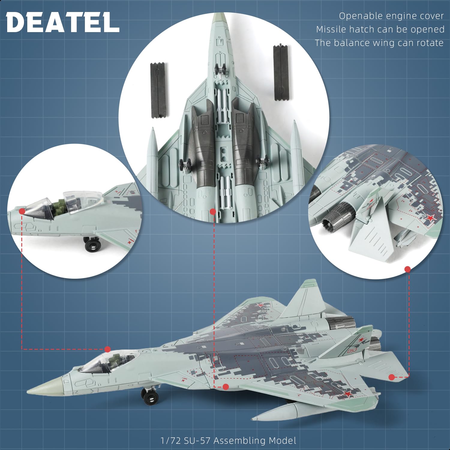 SEBUNAS SU-57 model kit wheels and landing gear close-up for authenticity.
