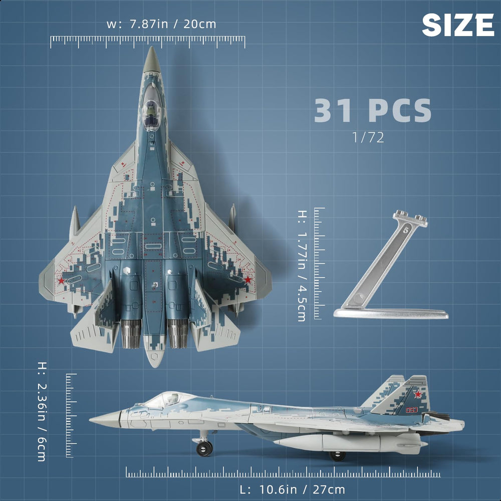 SEBUNAS movable-parts SU-57s kit enhances interactivity and display value.