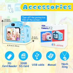 Seckton Upgrade Kids Selfie Camera 32GB SD card included for extra storage