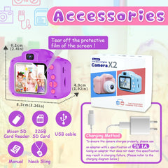 Seckton Upgrade Kids Selfie Camera 32GB SD card preserves thousands of photos.