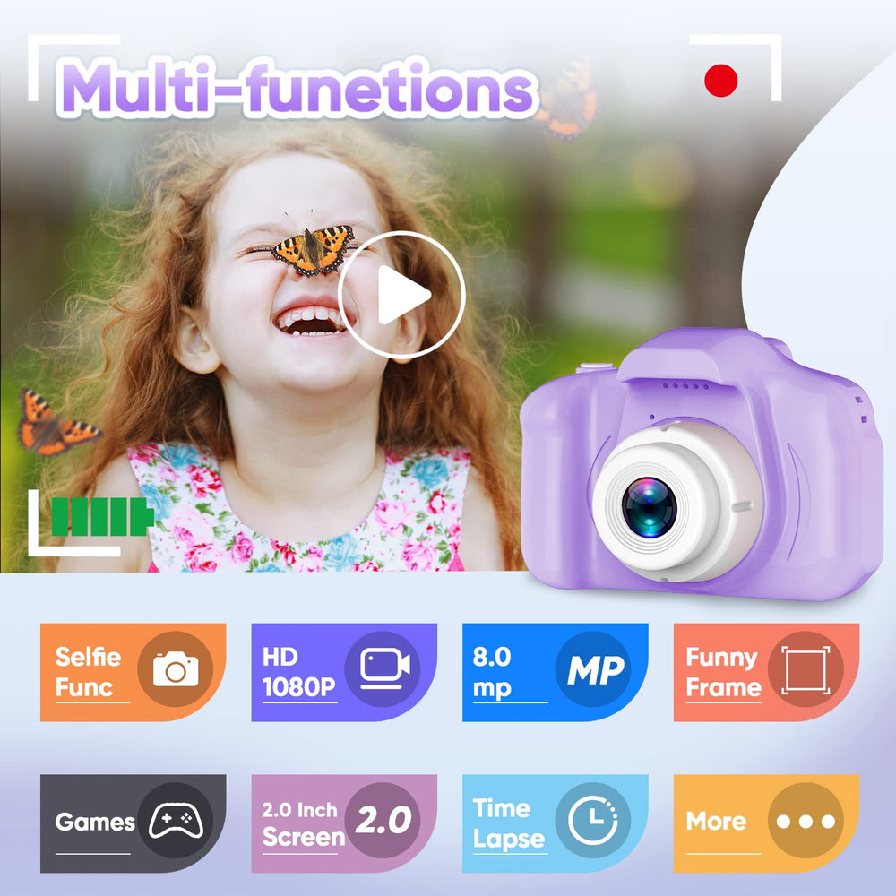 Seckton Upgrade Kids Selfie Camera with lanyard for safe, portable carrying
