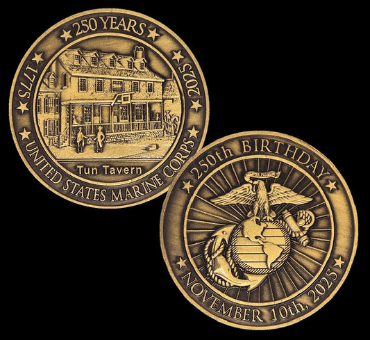 Secret Squirrel solid brass 2025 Marine Corps coin, 2-inch display-ready keepsake for families