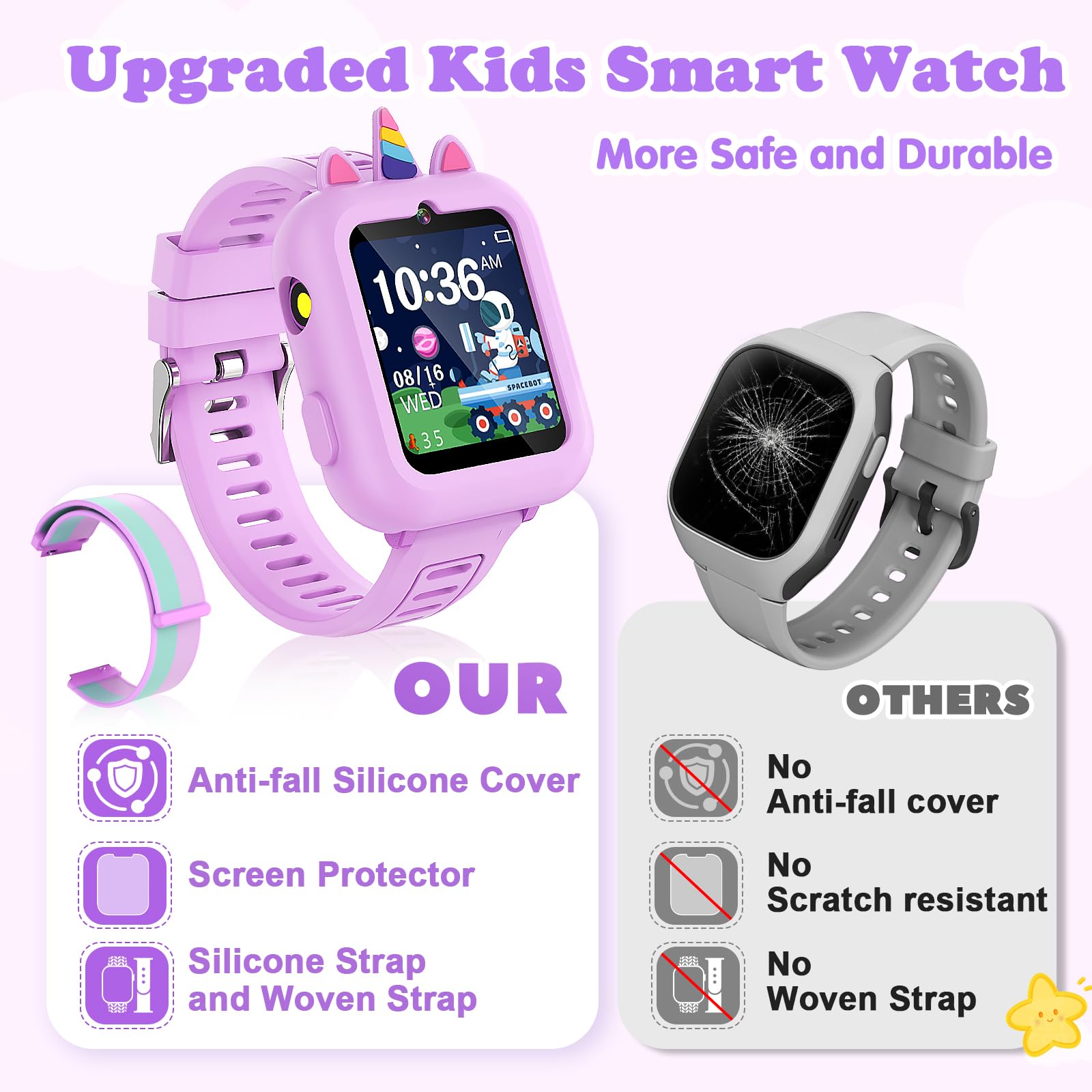 Sedzofan Kids Smart Watch games menu for engaging learning and play