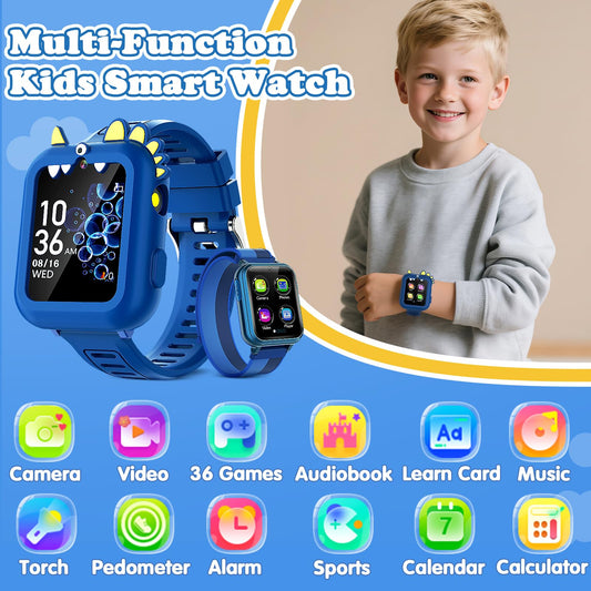 Sedzofan Kids Watch protective case highlights drop protection during play.