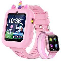 Sedzofan Kids Smartwatch front view with protective case for active play.