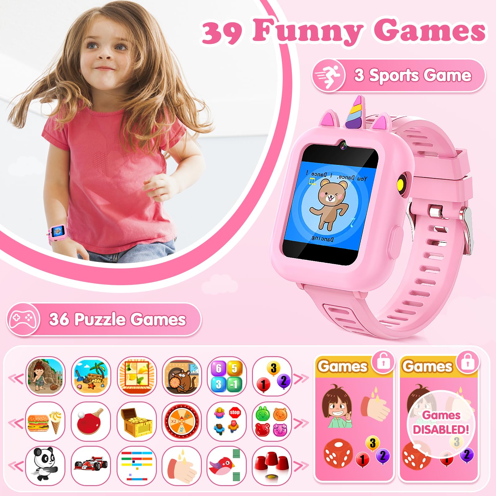 Sedzofan Kids Smartwatch pedometer tracks steps for active kids.