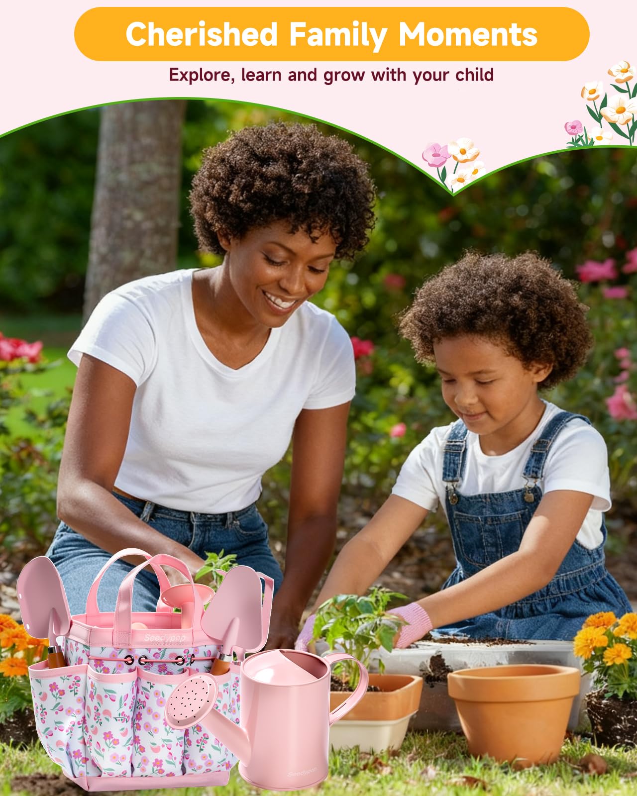 Seedypop wooden-handled tools offer comfortable grip for kids.