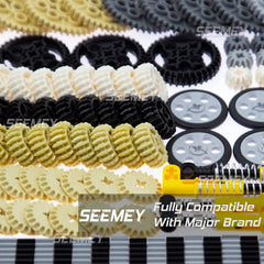 SEEMEY 844Pcs wheels and tires for stable mobile models.