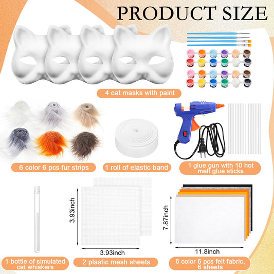 Seenelling blank cat masks and paints ideal for playful DIY decorating