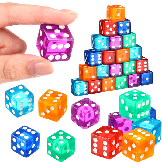 Seenelling six-color dice set in acrylic for vibrant casino-style gameplay.