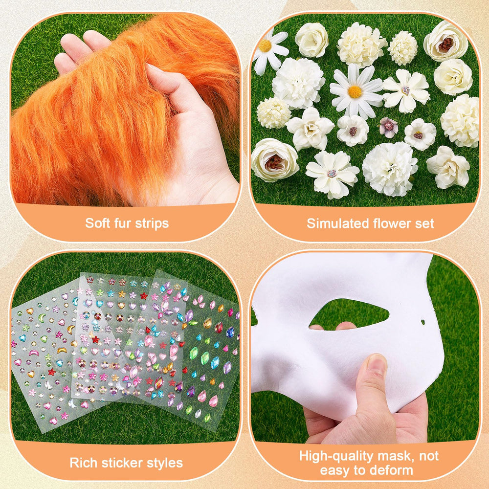Seenelling faux fur precut strips add texture to Therian masks.