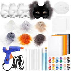 Seenelling Therian cat mask kit contents for beginners ready for customization