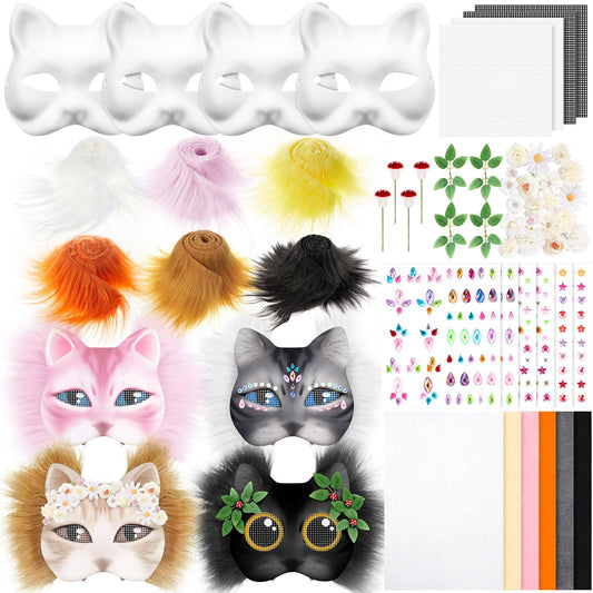 Seenelling Therian mask kit with blank cat mask ready for customization.