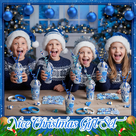 Seenelling winter gift set plastic straws for reusable, convenient sipping
