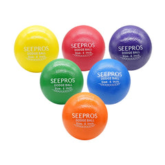 SEEPROS foam dodgeball set six-inch soft-skin for easy grasp and safe play.