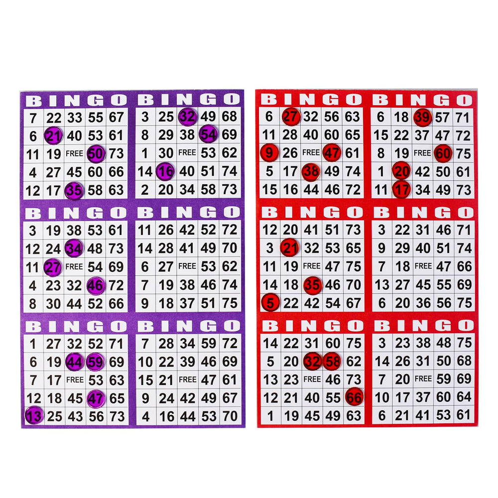 SEETOOOGAMES red bingo card stands out for quick scoring