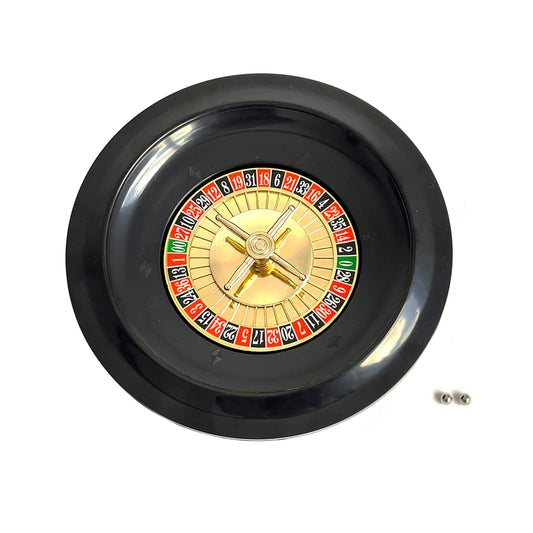 SEETOOOGAMES 10-inch roulette wheel front view shows durable plastic construction for home play