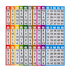 SEETOOOGAMES bingo cards front view, 3-card set ready for play
