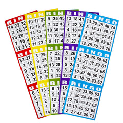 SEETOOOGAMES color-coded bingo books in blue, red, green, yellow, purple