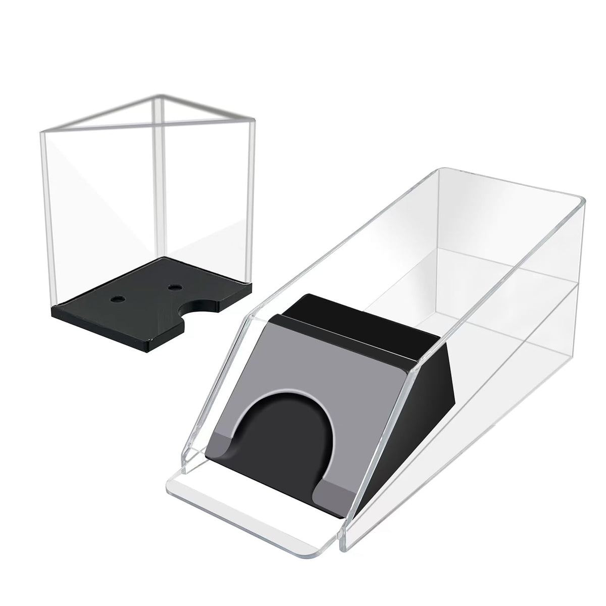 SEETOOOGAMES blackjack shoe with clear acrylic discard tray for smooth dealing.
