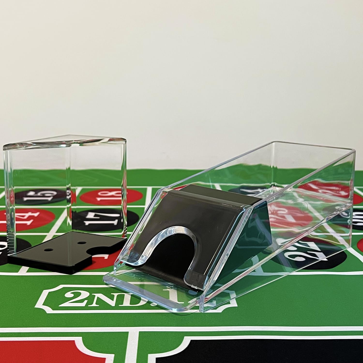 SEETOOOGAMES clear acrylic card dispenser keeps games organized.
