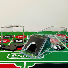 SEETOOOGAMES clear acrylic card dispenser keeps games organized.
