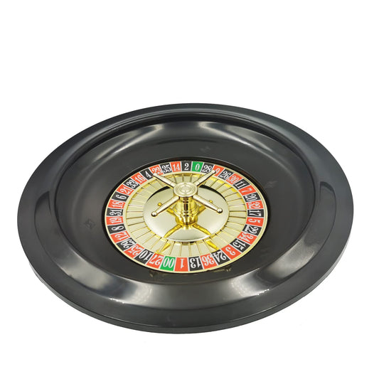 SEETOOOGAMES roulette wheel side view highlights compact profile for easy table setup