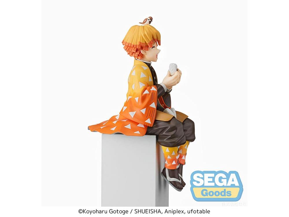 SEGA Demon Slayer Zenitsu Agatsuma perching figure with base stand for stable display