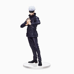 SEGA Satoru Gojo figure pose detail, vibrant colors for eye catching shelf display