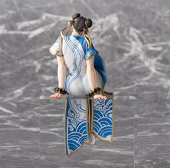 SEGA Chun-Li perching figure dynamic pose showcases detailed sculpt and styling.