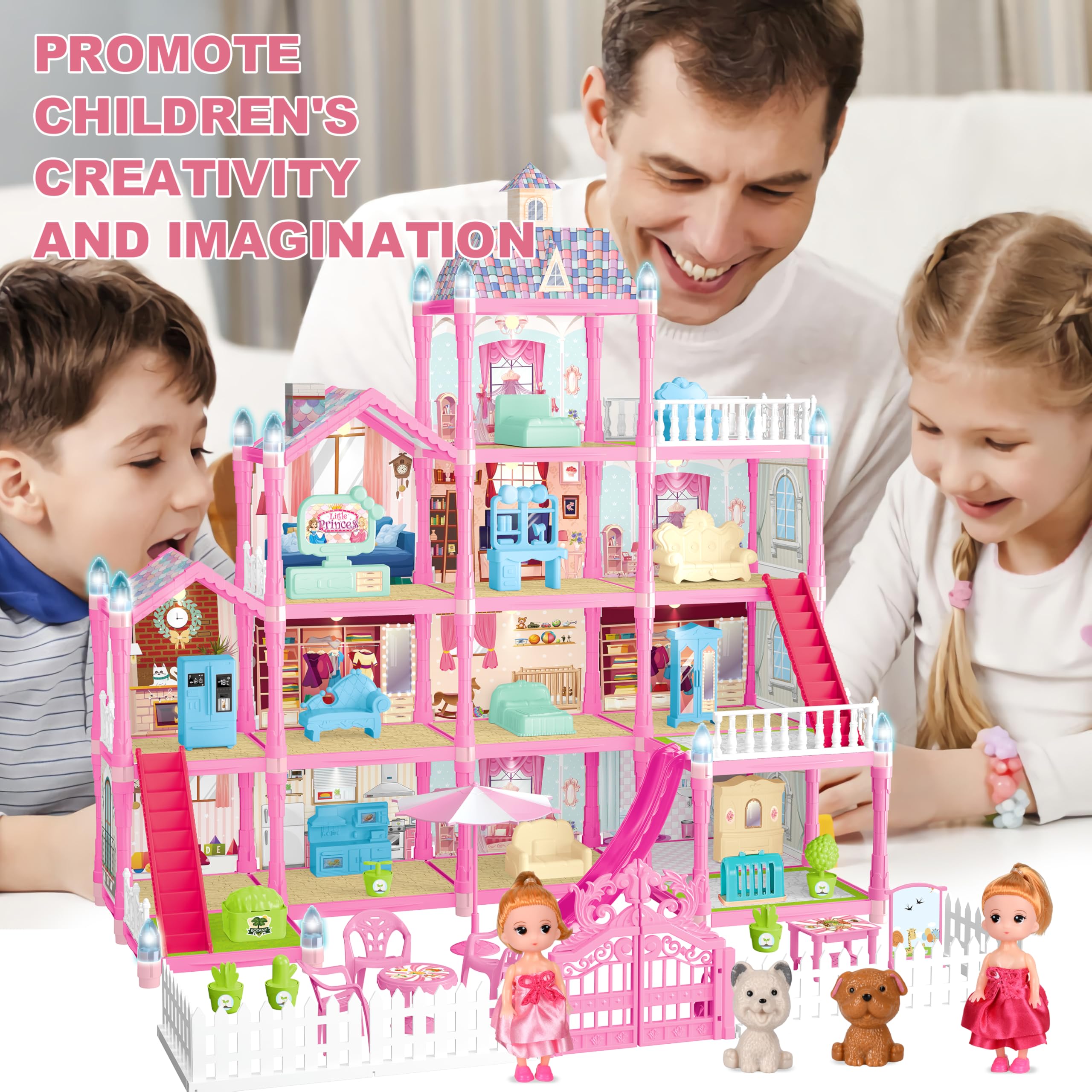 Seifar doll house LED lighting creates warm, cozy ambiance.