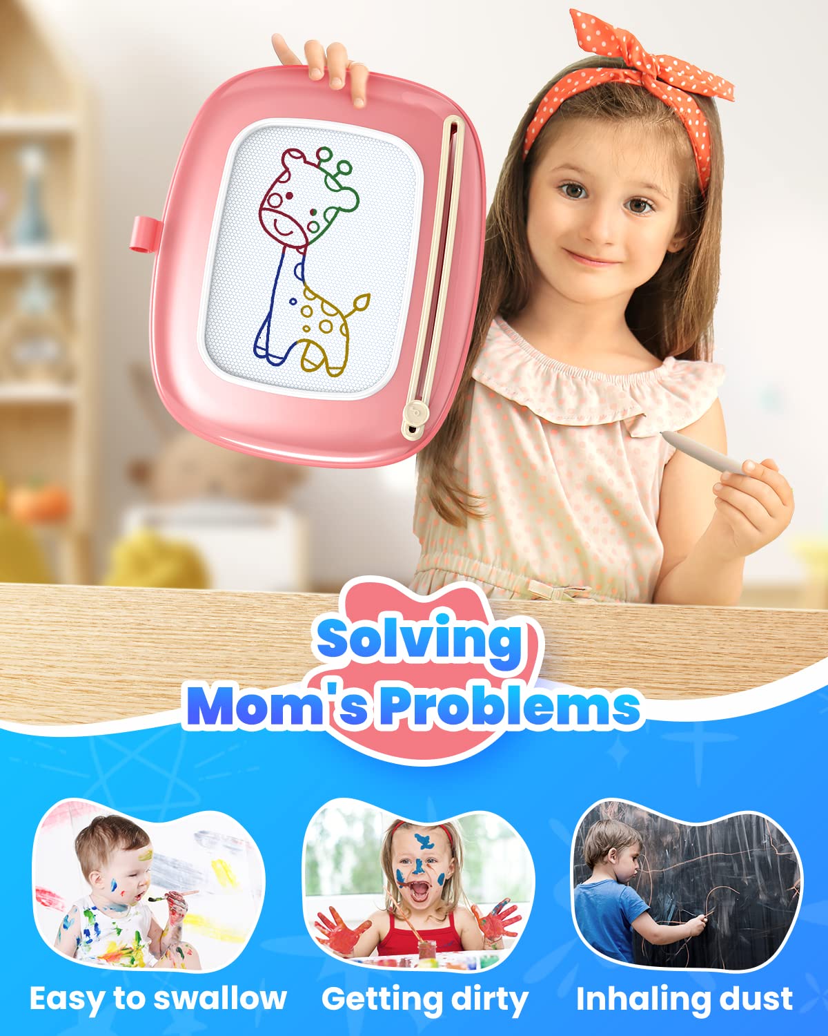Seimome portable travel-size board fits bags for drawing on the go.