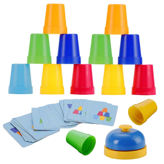 SEISSO Quick Stacking Cups stack-ready set enhances hand-eye coordination and color recognition.