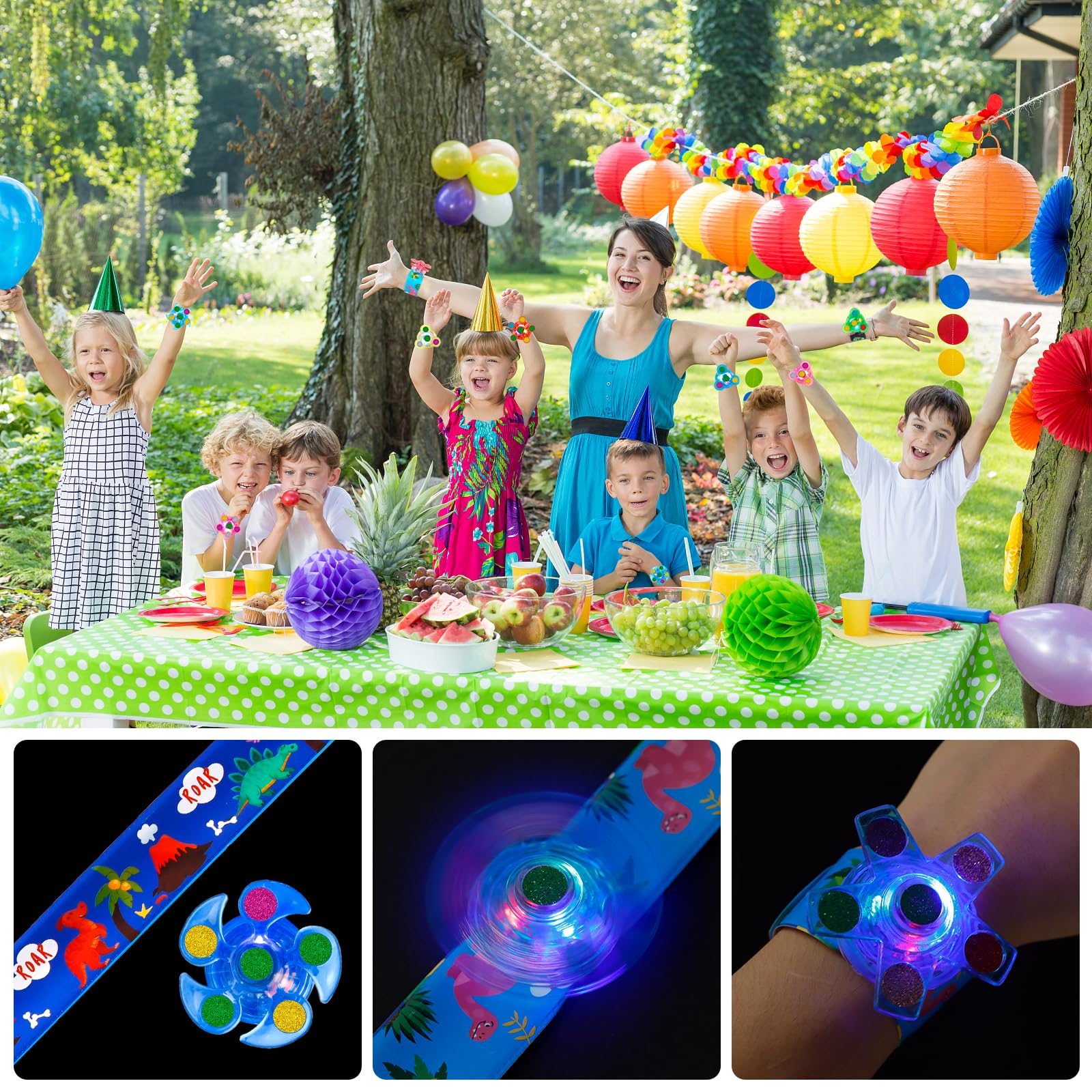 SEKEAHU LED flash modes in red, blue, and green boost party excitement.