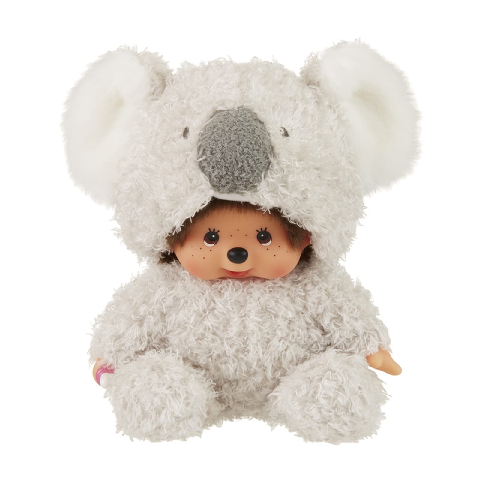 Sekiguchi Monchhichi sitting fluffy koala doll 7-inch plush, easy-care surface-washable.