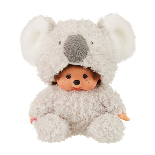 Sekiguchi Monchhichi sitting fluffy koala doll 7-inch plush, easy-care surface-washable.