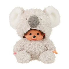 Sekiguchi Monchhichi sitting fluffy koala doll 7-inch plush, easy-care surface-washable.