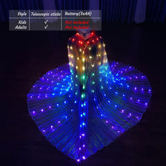 Sekopesy multicolored glow wings lighting up crowds at night